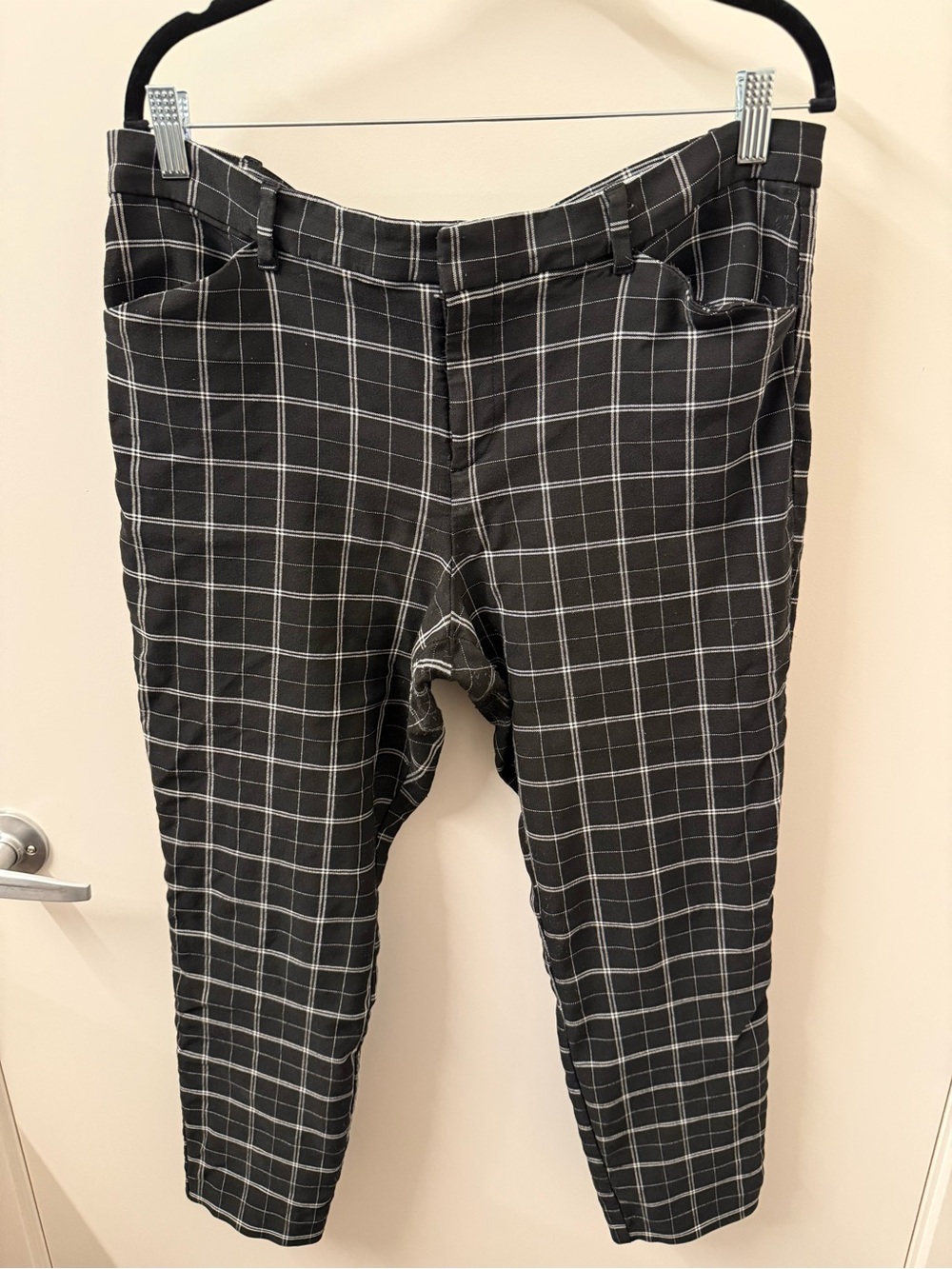 GAP Black Plaid Skinny Ankle Pants